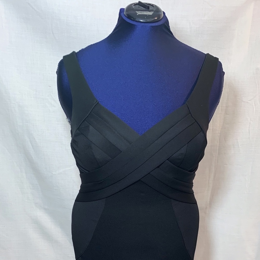 Black Dress XL Body Con Gown with Slit